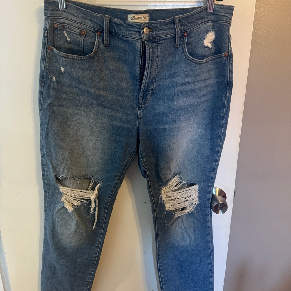Madewell Blue Distressed Perfect Vintage Jeans